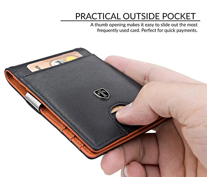 
Money Clip Wallet slim Front Pocket RFID Blocking Card Holder Minimalist Mini Bifold Gift Box bifold Wallet 