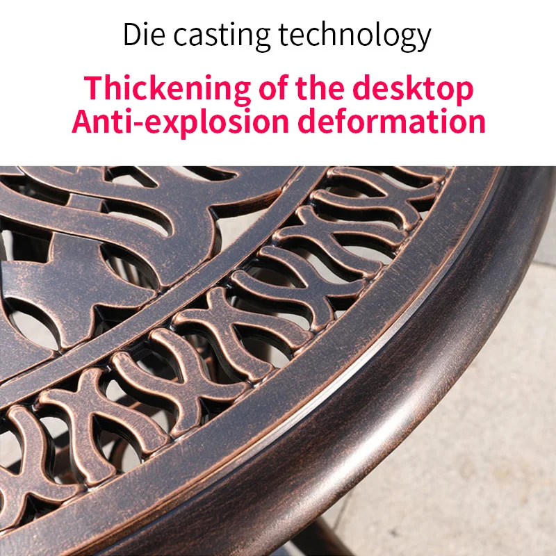 Factory Supplied Cast Aluminum Patio Dining Tables Modern Garden Sets Antique Bronze Outdoor Furniture Bistro Small Furniture