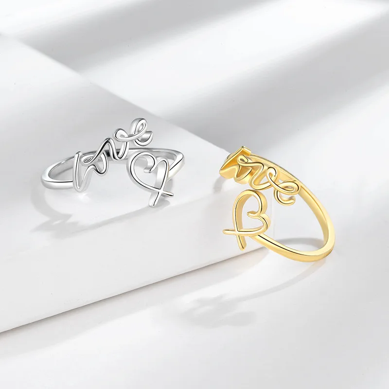 Simple Fashion Moroccan Wedding Rings Gold 18k  925 Sterling Silver Couples Set For Men Women Adjustable Love Heart Ring