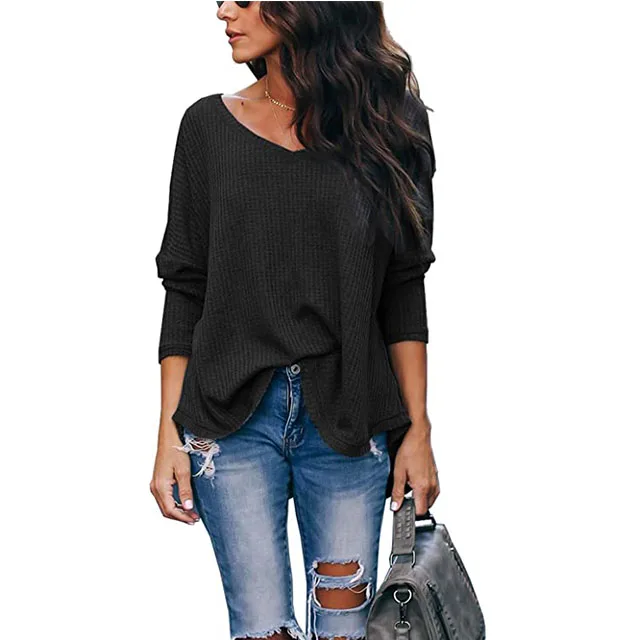 
Best selling women knit sweaters pink black cotton crochet long sleeve v-neck warm custom design sweater 