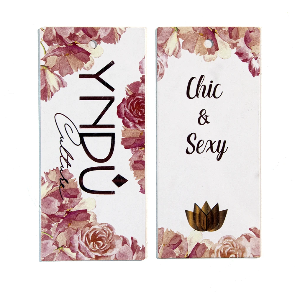 Customized Logo Luxury Clothing Garment Hanging Card Transparent  Plastic Paper Clothes Jeans Hang Tags