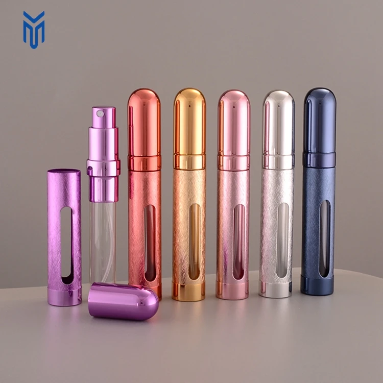 Wholesale 12ml portable atomizer empty aluminum spray perfume glass bottle for travel