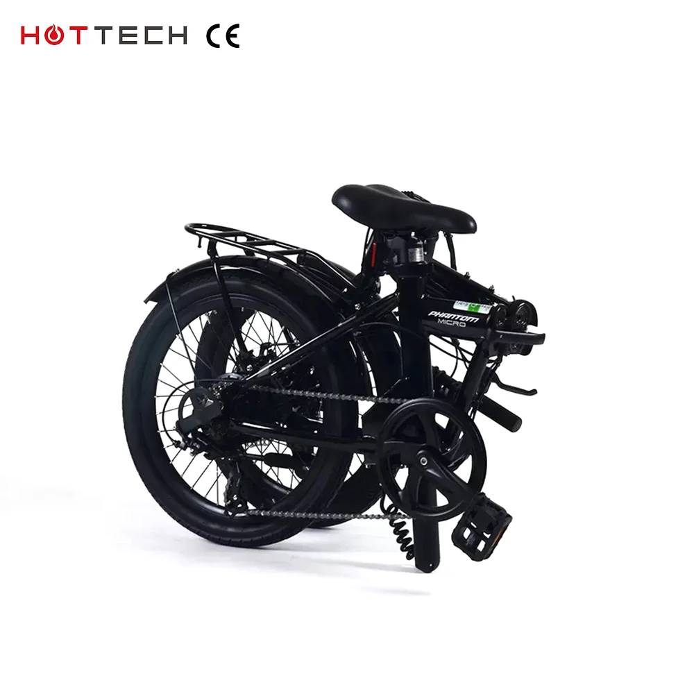 Hottech 20 Inch Kids Dirt Folding Mini Ebike Walking Bike Electric Bicycle Rack Foldable E Bike Mountain City Road Ebike
