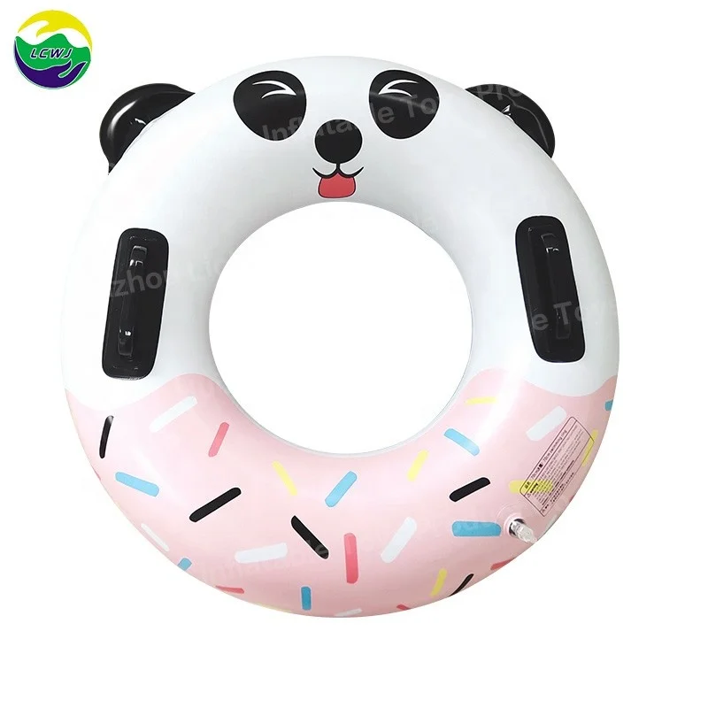 LC factory hot panda donut swim ring pvc swimming inflatable tube