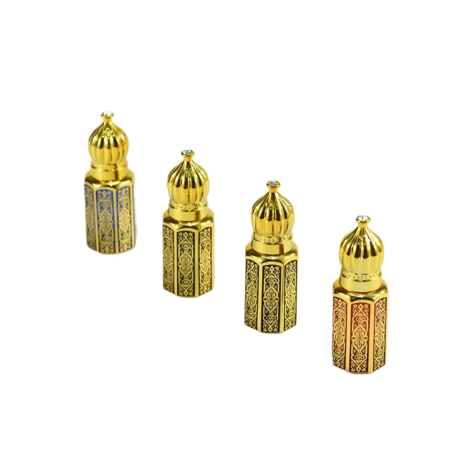 Fancy Design Mini Small Refillable arabic oil perfume bottles empty Attar oil Bottle for Body Massage Oils Serum