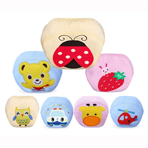 lovely cartoon animal design 3 layers printed waterproof pure cotton baby diaper