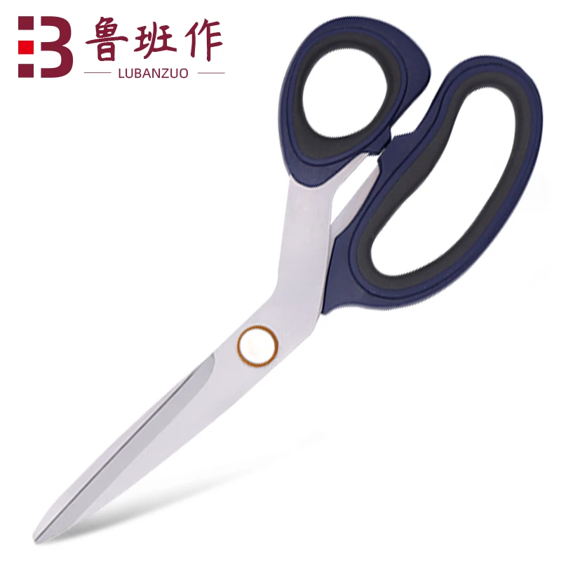 professional carbon steel vintage embroidery fabric sewing shears blue grey titanium tailor scissors