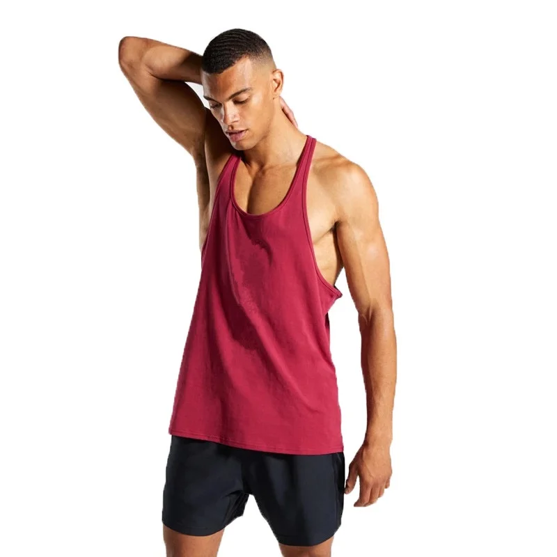 
Wholesale Custom New Design Cotton Comfortable Sleeveless Men Tank Tops Fitness Singlet Bodybuilding Workout Gym Vest 