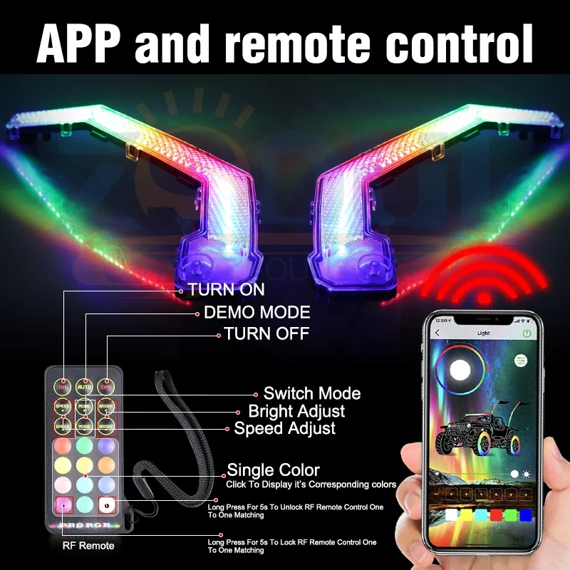 Factory Direct Can Am Maverick X3   ATV UTV Chasing RGB/yellow color Turn Signal Light  For Xds Xrs 2017 2018  Front Led