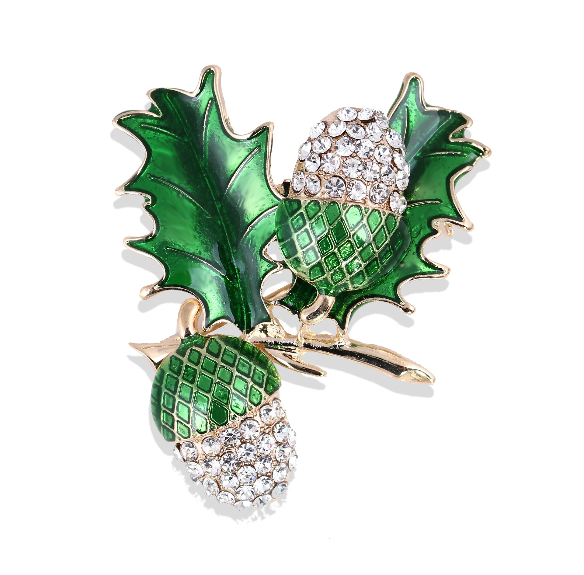 
Creative Green Glass Grape Brooch Pins Jewelry With Zircons Fruit Icons Brooches Badges On Bag For Women Elegant Wedding 