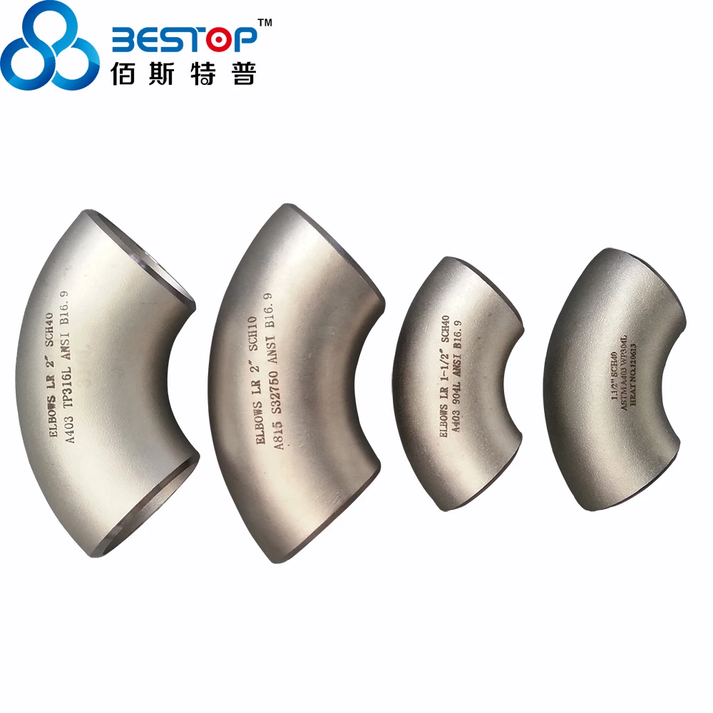 Stainless Steel Pipe Fittings Butt-Welding Elbows 90 Degree Long Short Elbow