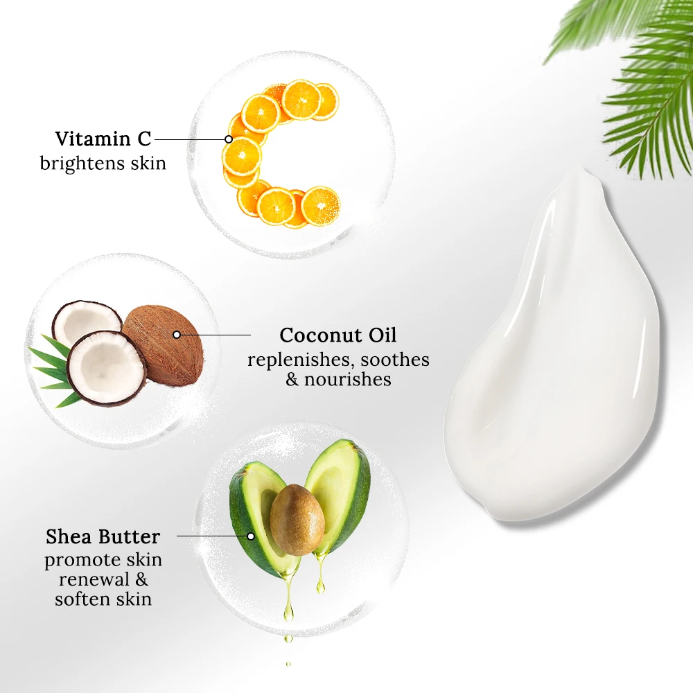 Private Label Plant Vegan Organic Skincare Lotion Non-greasy 100% Natural Coconut Oil Face & Body 2 In 1 Cream For Dry Damaged