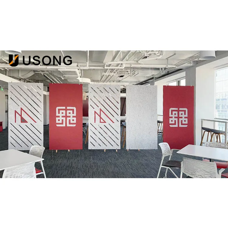 USONG Acoustic Custom Processing Office Noise Reduction Sound Absorbing Hollow Acoustic Panel Partition Hanging Screen