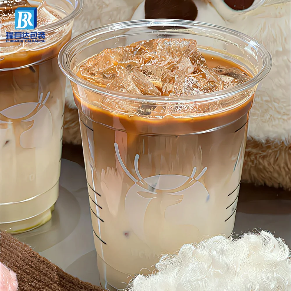 Custom Shape Disposable Plastic PP PET Cup 12oz 16oz 22oz Boba Tea Coffee Juice PP Cup Clear or Printed with Lids
