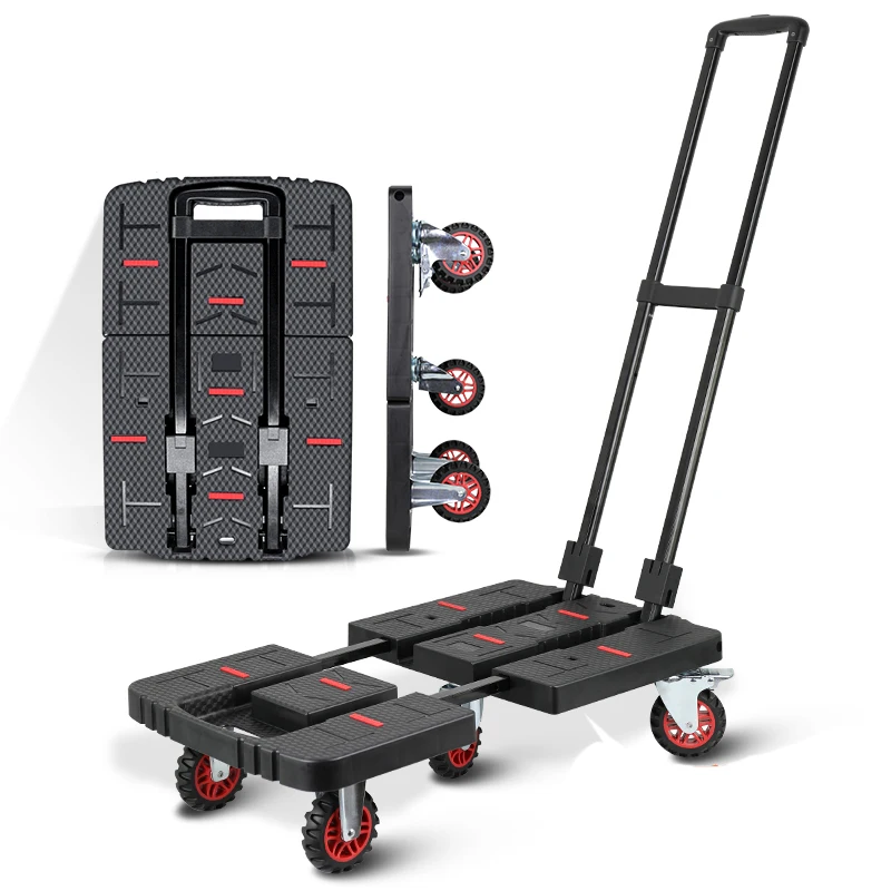 BOAYU PP Carry Mobility Cart Dolly Folding Trolley Furniture Moving Tool Camping Trolley Hand Cart