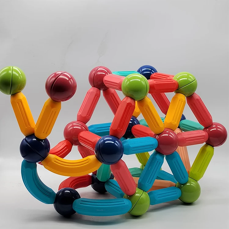 OEM Kids Educational Toys 3d Building Blocks Magnet Stick Balls Set Stem Magnetic Tiles Toys For Children