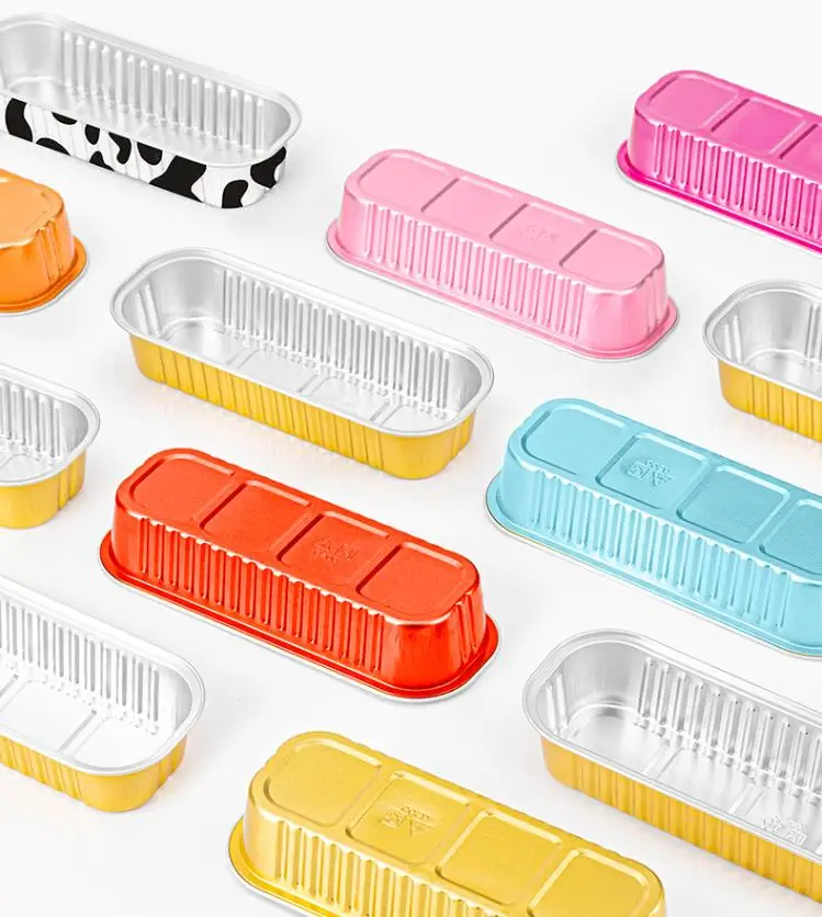 200ml/6.8oz Mini Loaf Pans with Lids Pink Rectangular Aluminum Foil Baking Pans Recyclable