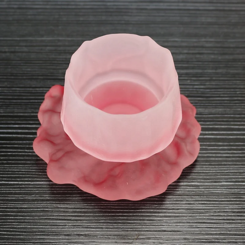 Экологически чистые продукты 2023 чайные чашки с волнистым ободком и блюдца новая идея японская розовая стеклянная Арабская чайная чашка для чая Соджу Саке