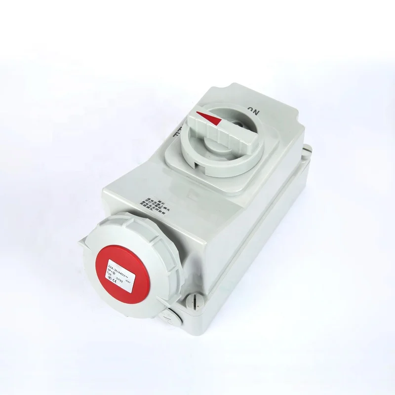 ZNG-5792 4 Pin 32A 3H Industrial Switched Socket Reefer Container Interlock Socket