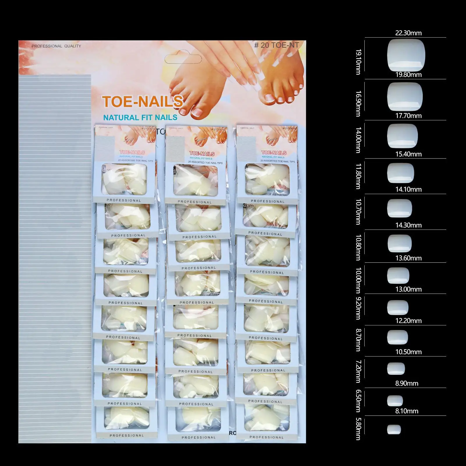 Professional Artificial French Nails 24bags / Card  ABS Clear Coffin Stiletto Nail Art Tips Wholesale For Nail Salon