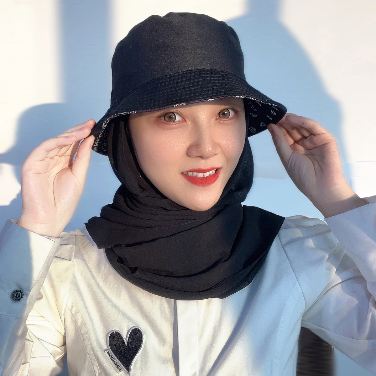 Wholesale Hot Selling Fisherman Hat For Muslim Women With Fisherman Hat Hijab instant Hijab