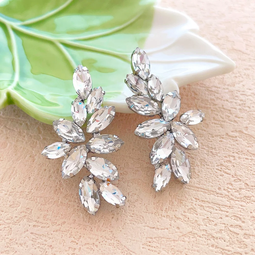 Fine fashion jewelry wholesale Angel wings crystal silver plated stud earrings for women