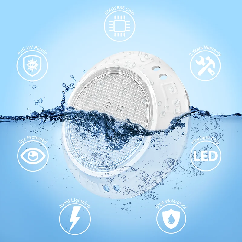 Refined 6 inch 12V AC LED Color Changing Underwater Pool Lights Spa Lights for Inground Small Wet Niches Pool Spa Light Replace