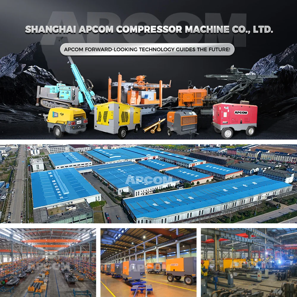 APCOM SD 40CKY-8 mobile diesel screw air compressor 185cfm 185 cfm 5m3 8bar 116psi diesel compressors
