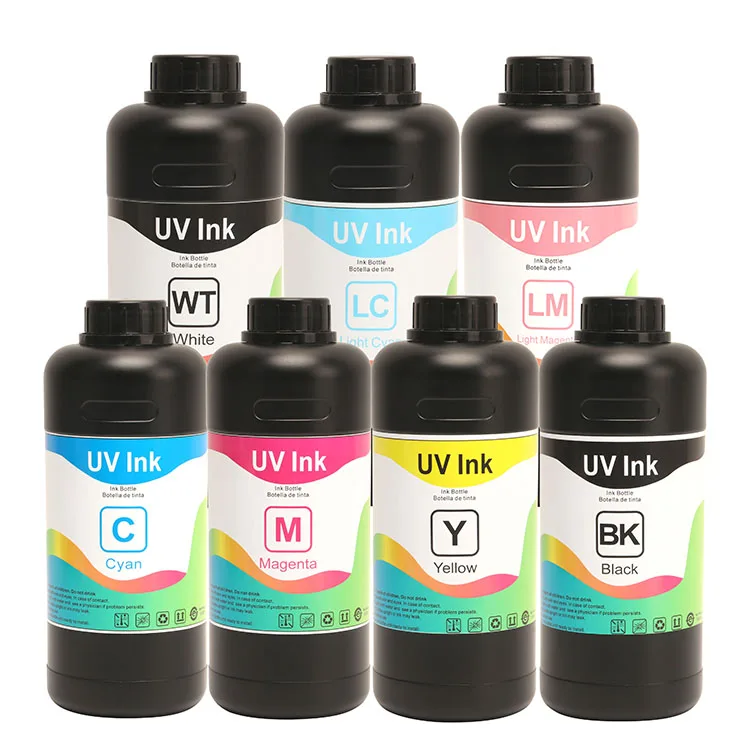 In Stock Outdoor Neutral Inkjet Compatible Hard Led Uv Printer Ink For Epson Dx6 Dx 7 F1080 Xp600 And Tx800 With Print Head