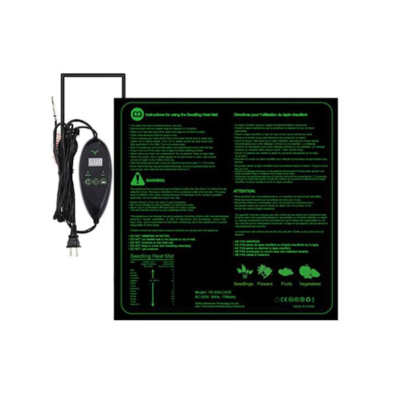Seedling Heat Mat and Digital Thermostat Warm Hydroponic Heating Pad for Indoor Home Gardening Seed Starter
