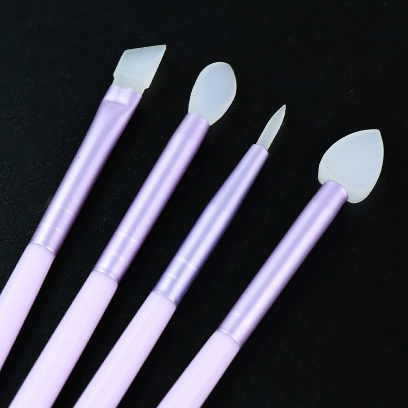 Easy to clean silicone face paint applicator skincare beauty tool vegan body facial Silicone Face Paint glitter Brush set