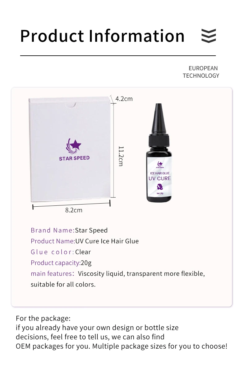 Star speed 10D extension resin Hair Glue New UV Glue strength waterproof uv light hair extensions uv glue hair extension