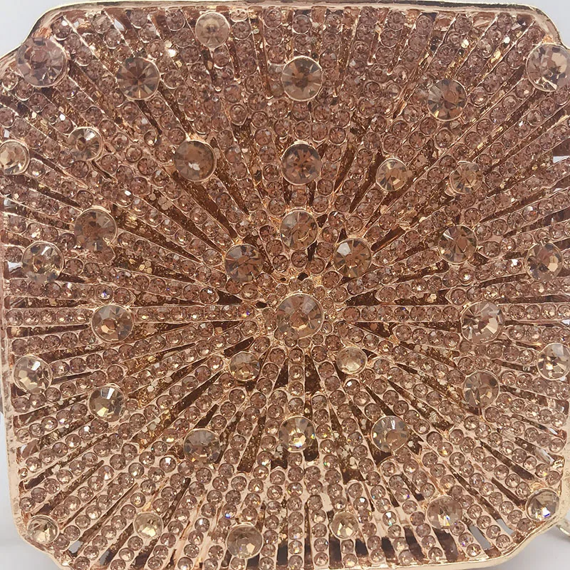 Crystal Women Evening Bag Metal Box Clutch Wedding Bridal Diamond Minaudiere Mini Handbags Ladies Party Purses