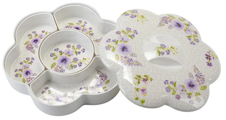Fruit snacks wedding candy plate with lid melamine plates Plastic tray