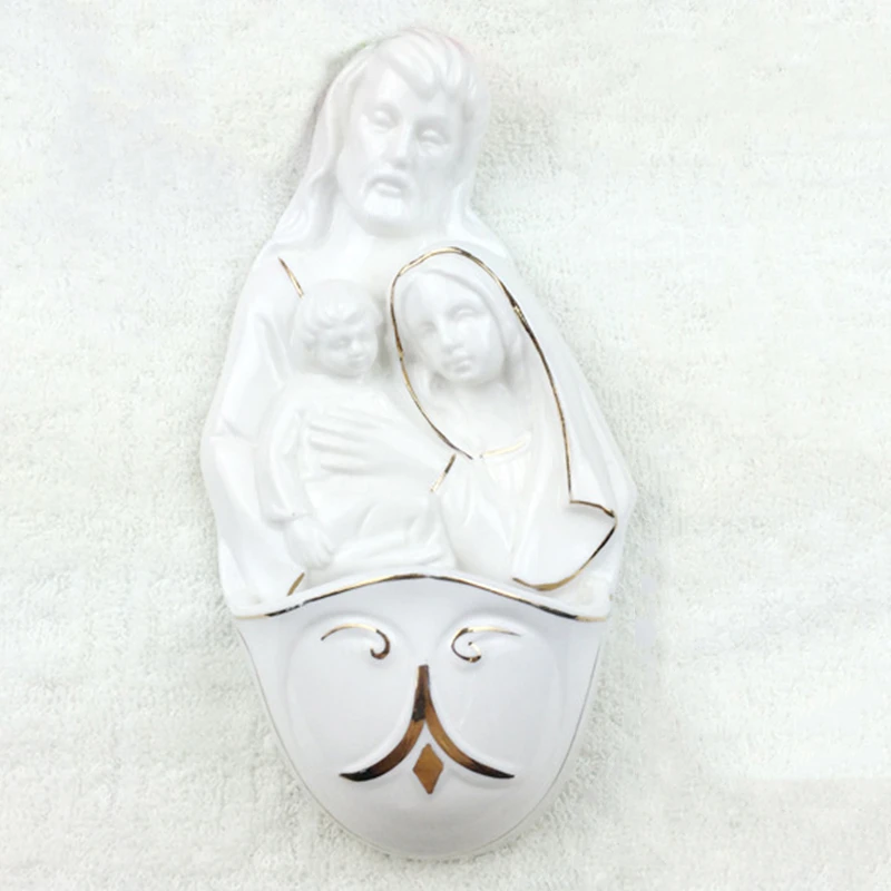KOMI Ceramic Heart of Jesus Figurine and  Holy Family Statue for Home Decoration Craft Gift for Party Birthday Gifts