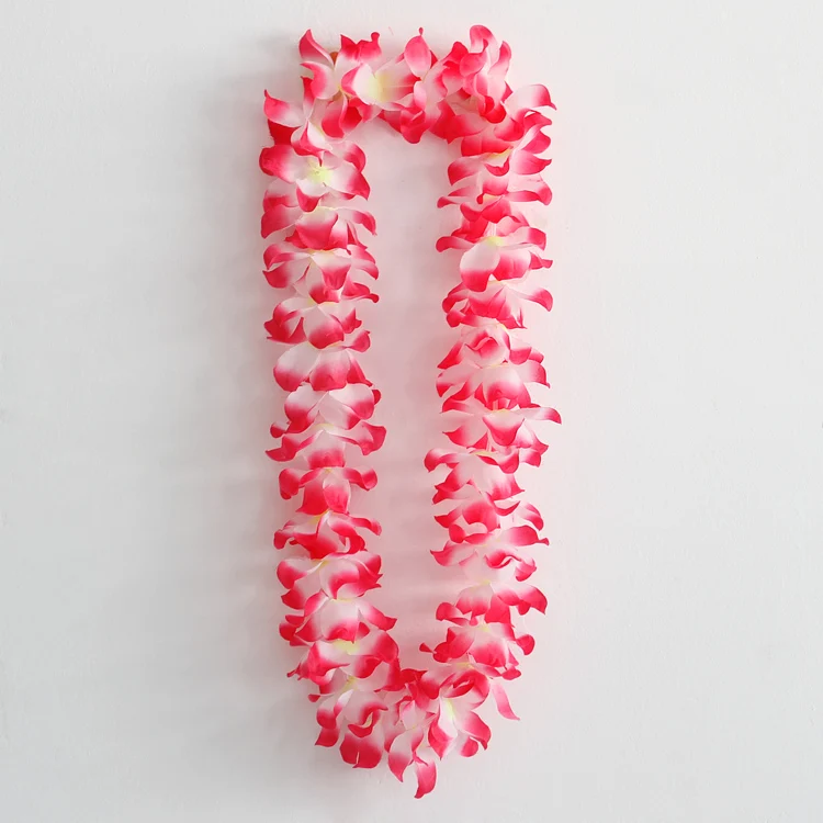 Upgrade Version Hot Sale Purple Silk Flower Wreath Hawaiian Lei Party Festival Supply Artificial Garland