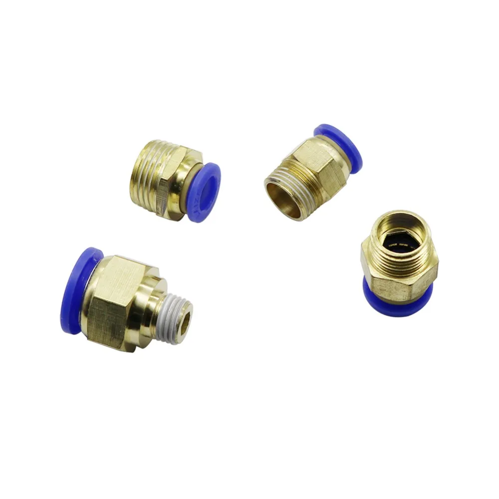 Garden Irrigation 1/8' 1/4' 3/8' 1/2' Male Thread to 6mm Straight Push In Connector Air Compressor Pneumatic Fittings