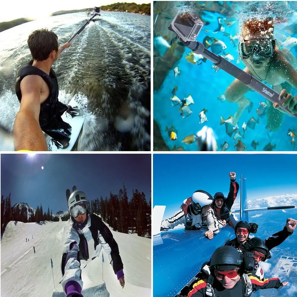 Smatree Aluminium-alloy and Carbon-fibre Handheld Extendable Tripod Monopod Camera Phone Selfie Stick for Gopro