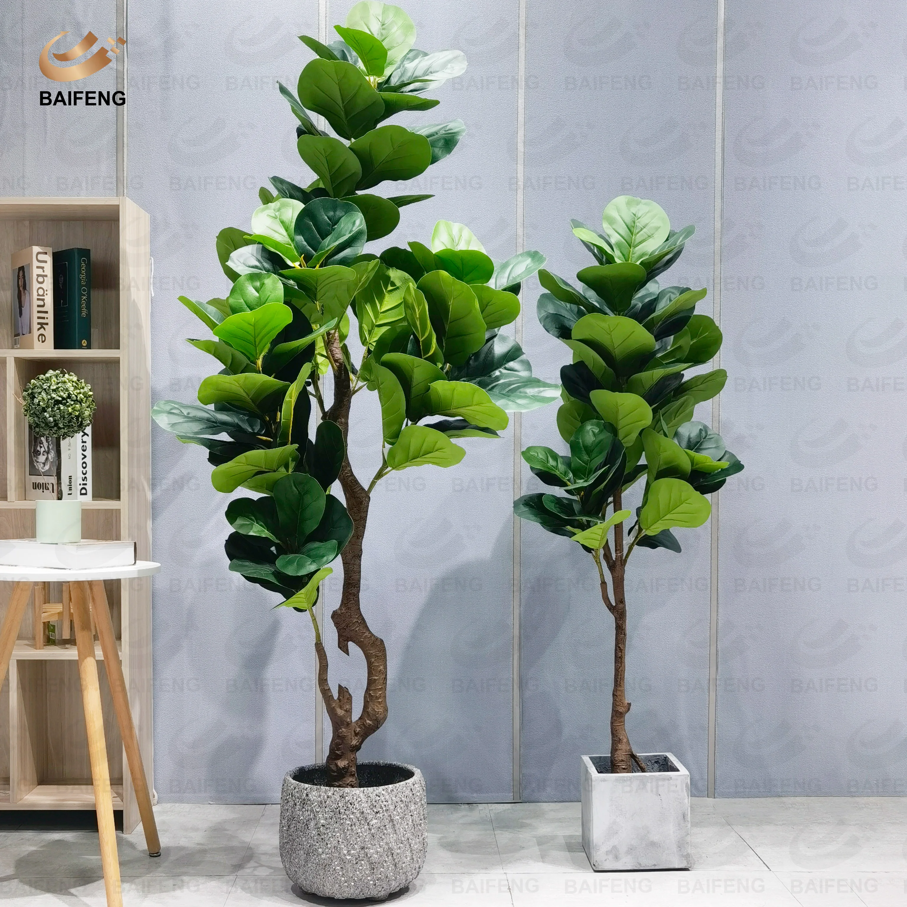 Factory Wholesale Home Decoration Artificial Green Tree Plant Simulation Ficus Pandurata With Many Style