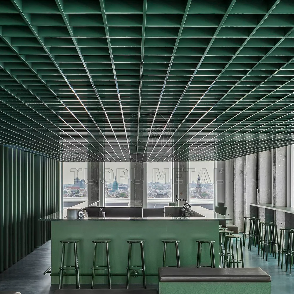 Metal Roof Suspended Grille Ceiling Design Aluminum Grid Ceiling Design