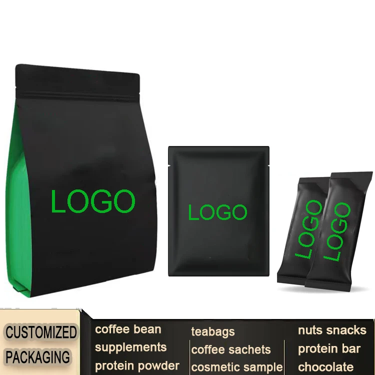 Food Grade Custom Aluminium Foil Powder Pouch Stand up Dried Food Powder Pouch Custom Spice Packaging with Zipper