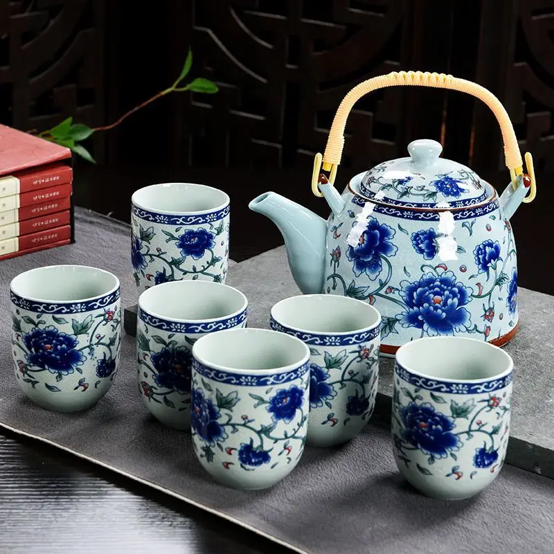 Different Jingdezhen blue and white porcelain kongfu tea set
