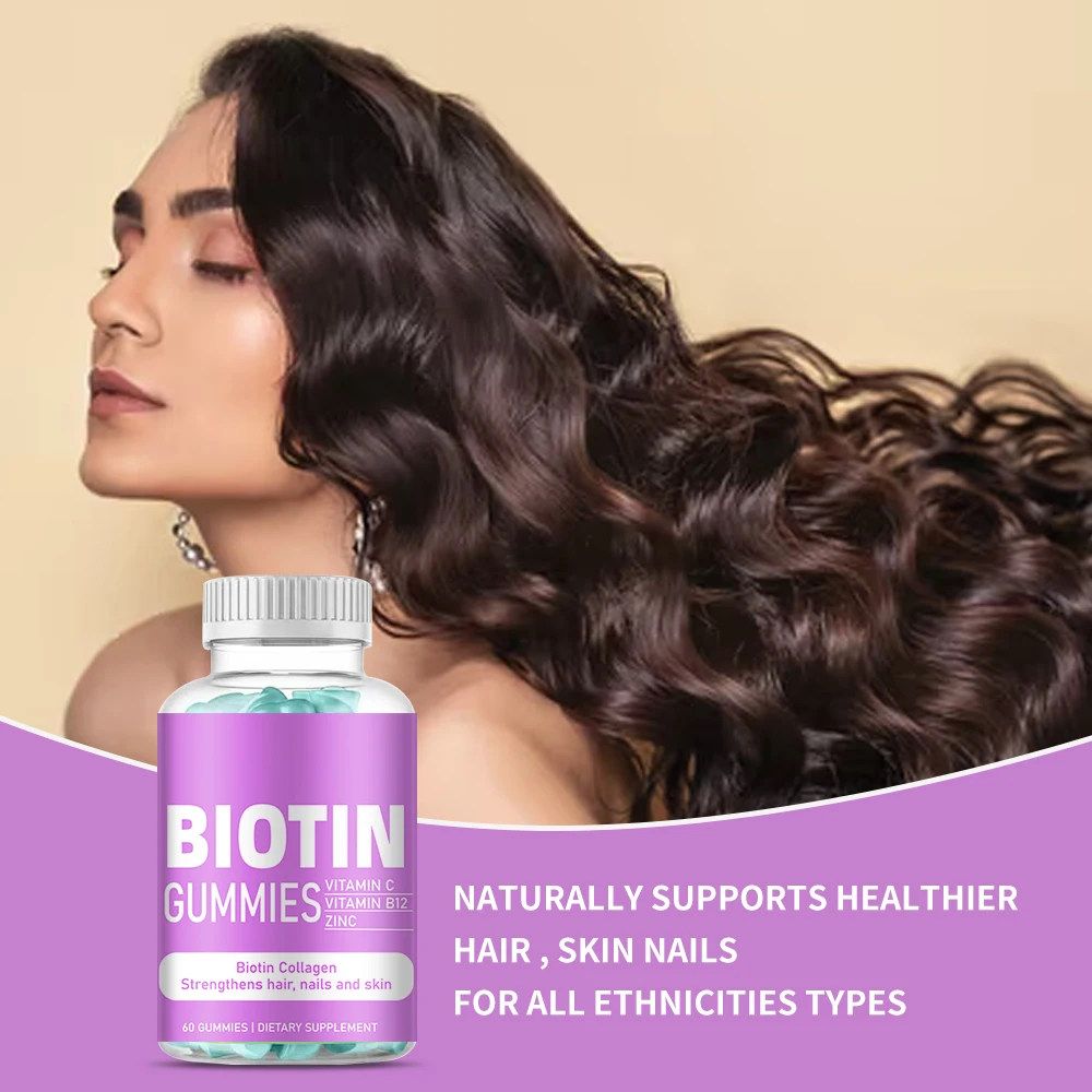 OEM Private Label Healthcare Supplement Biotin Gummy Hair Growth Gummies for hair health