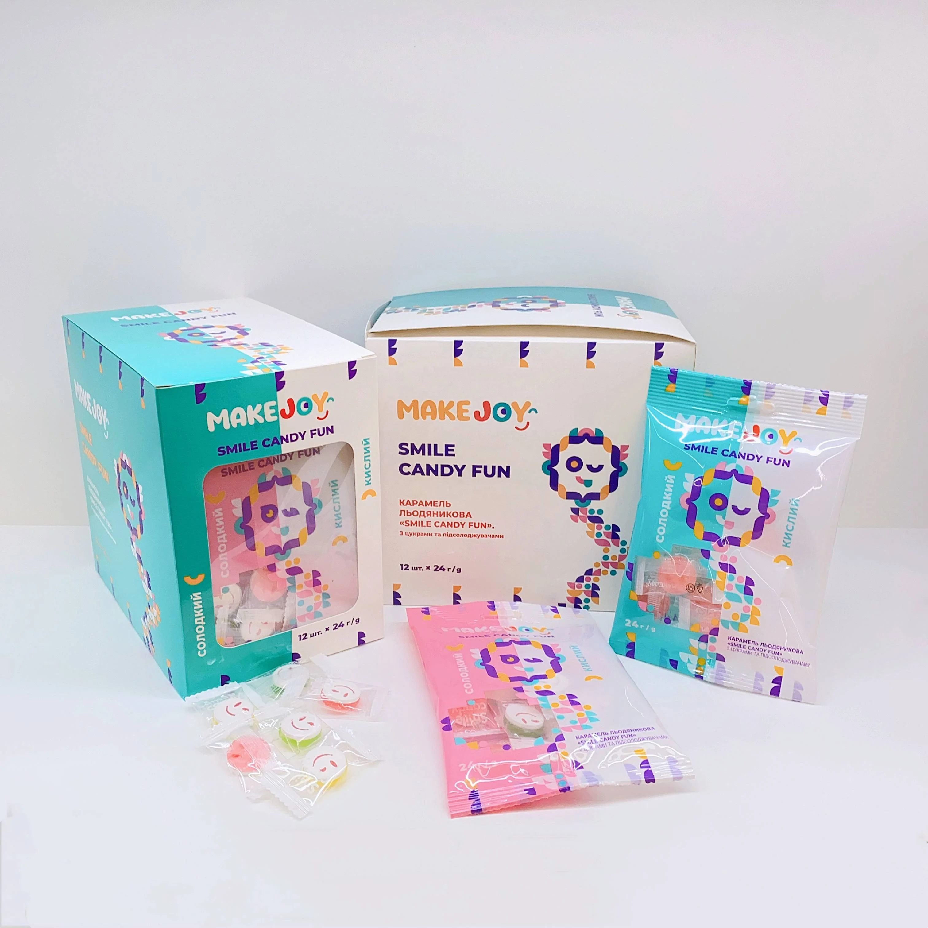 New Arrival Sweets Fruit Flavor Smile Candy in bag packing