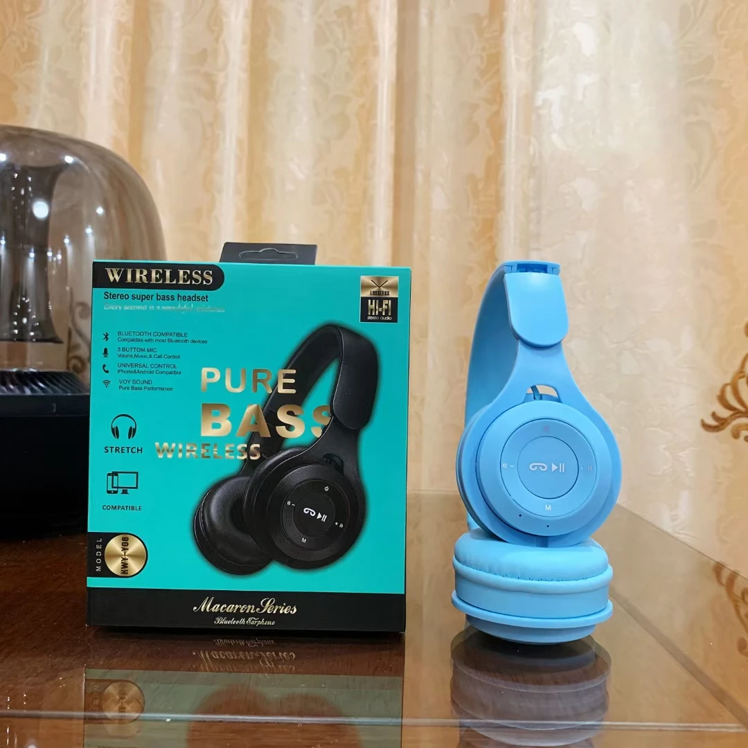 KWY-Y08 Best selling High Quality earphones & headphones  cheap speaker headset with package