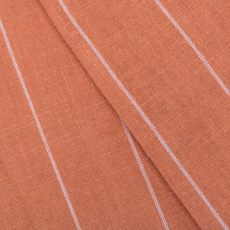 Wholesale high quality cotton blend yarn dyed stripes dyeing ramie fabric for shirt dress stocks