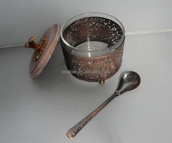 Tableware Banquet Sugar pot Antique brass style Sugar Pot With Lid