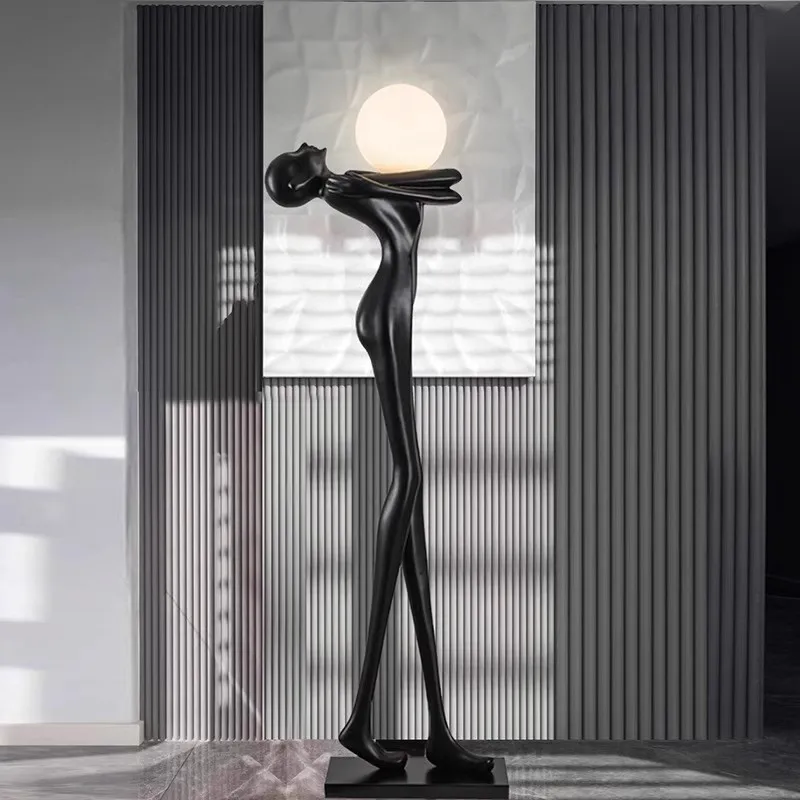 Creative Home Design Humanoid Art Sculpture Floor Light Hotel Lobby Living Room Large Decoration Standing Floor Lamps