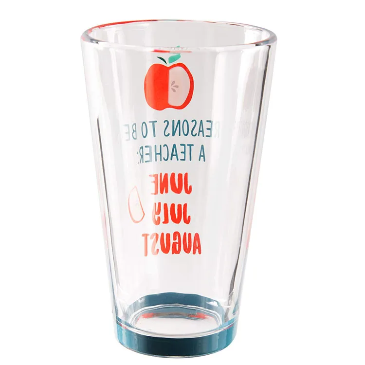 custom drinking juice glass pint glasses cup 16oz glass tumbler cups quality colored beverage glasses