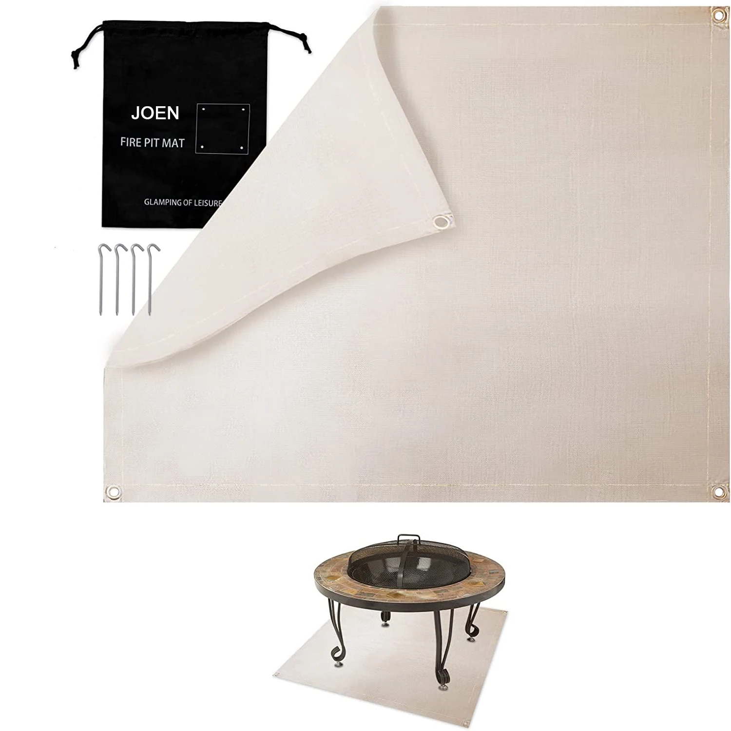 Outdoor Camping BBQ Protection Temperature Resistant Fireproof Fiberglass Mat For Picnic Barbecue